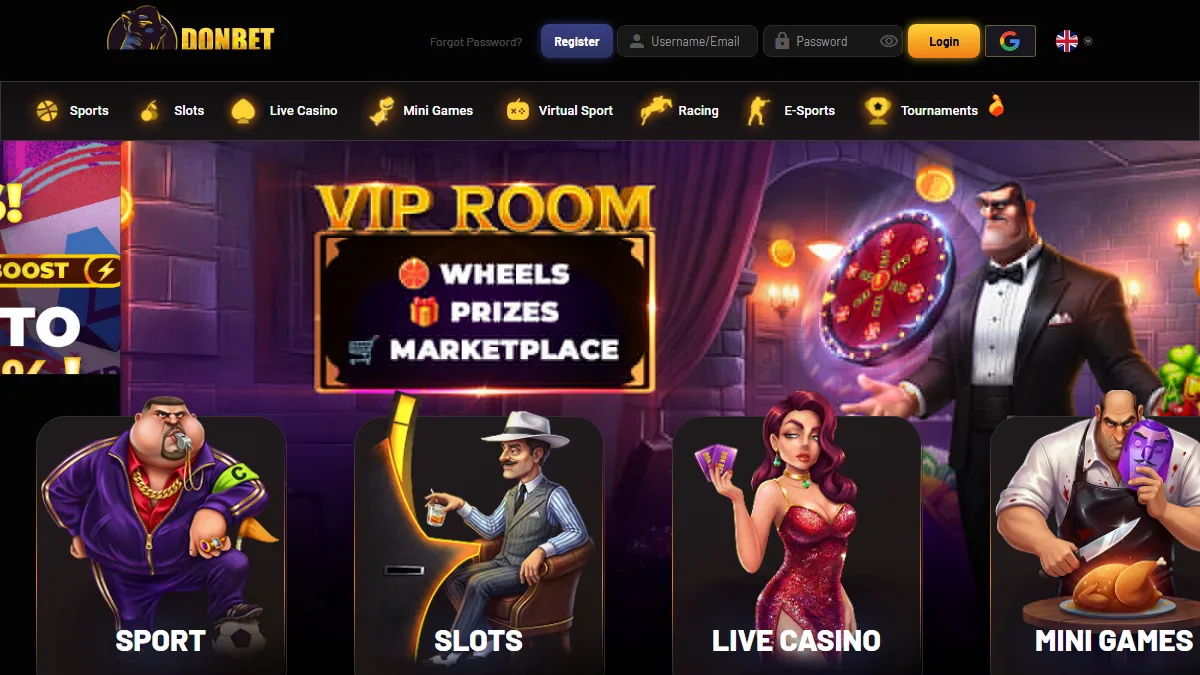 Donbet casino homepage
