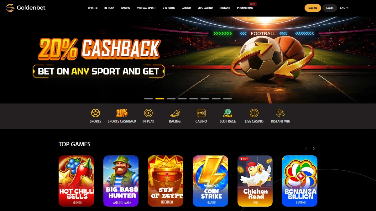 Goldenbet casino homepage