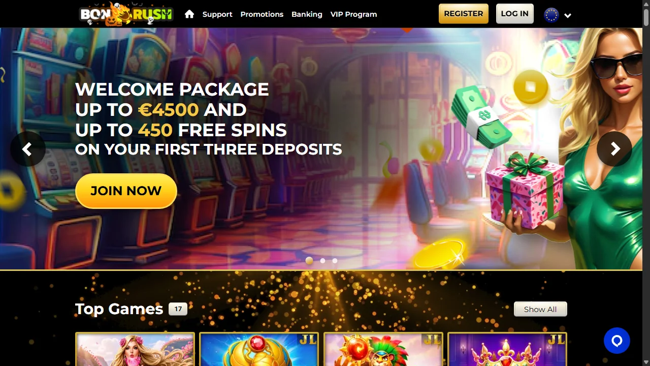 Bonrush casino homepage