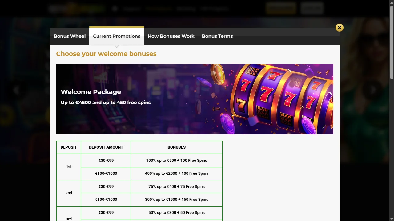 Bonrush promotions page