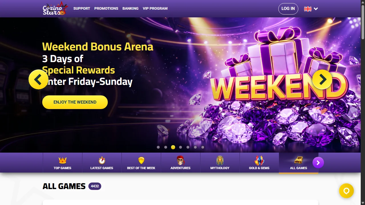 Cazino Stars casino homepage