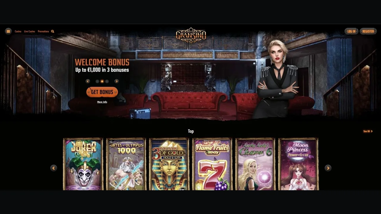 Gransino casino homepage reference