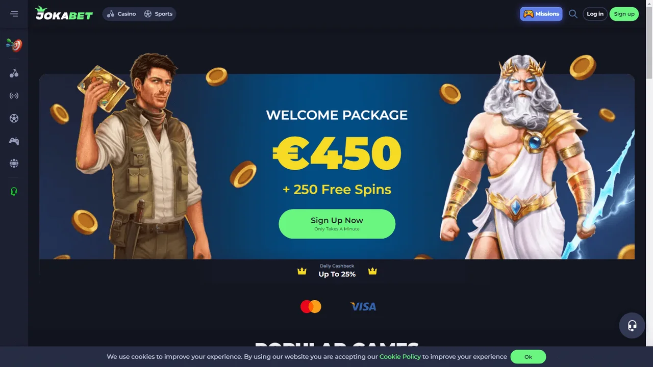 JokaBet casino homepage reference