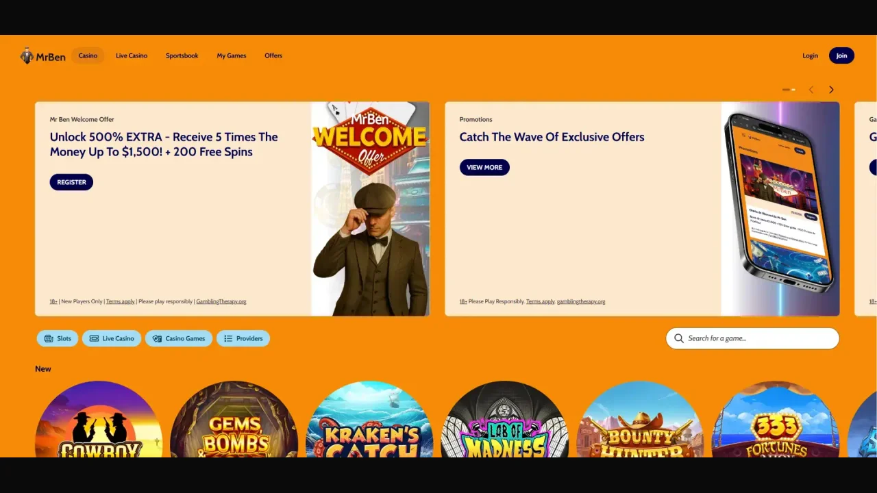 The earlier Mr Ben casino lobby
