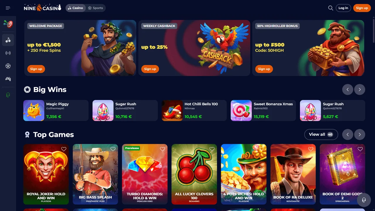 Nine Casino game gallery reference